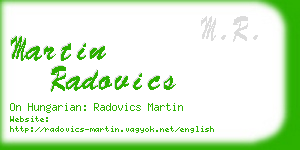 martin radovics business card